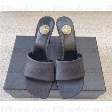 Saint Laurent Heel 10.5cm satin Mules blue 2025