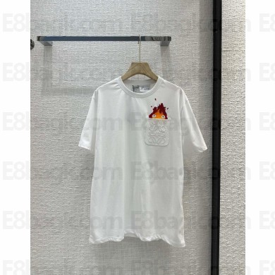 Loewe Calcifer pocket T-shirt in cotton WHITE 2023