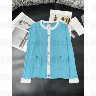 CHANEL BLUE KNITTED CARDIGAN 2023