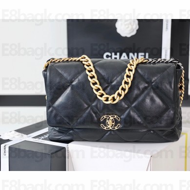 Chanel 19 maxi Flap Bag AS1162 original goatskin Black 2020 