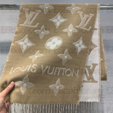 LOUIS VUITTON Essential Shine Scarf BEIGE M78160