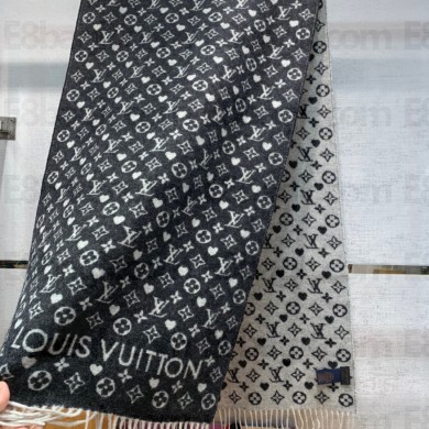 LOUIS VUITTON Game On cashmere Scarf MP2907 black