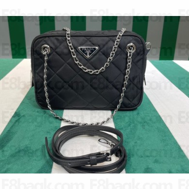Prada Re-Edition Nylon shoulder bag 1BH910 Quilted Black 2023
