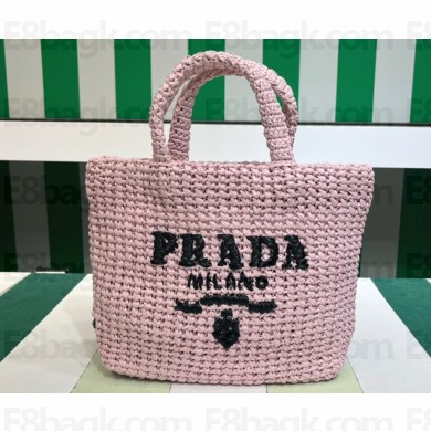 Prada Small crochet tote bag 1BG422 Pink 2023