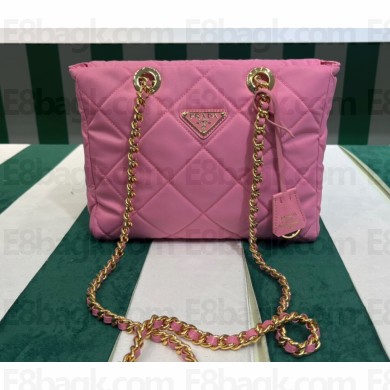 Prada padded nylon chain Shoulder bag 1BG468 Pink 2023
