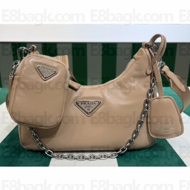 Prada Re-Edition 2005 Padded nappa-leather shoulder bag 1BH204 Beige 2023