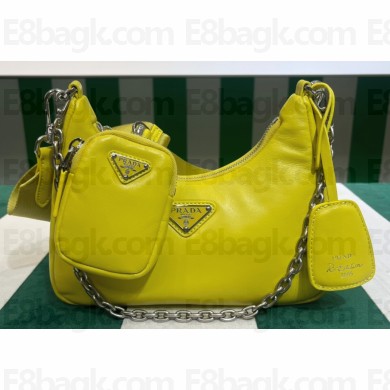 Prada Re-Edition 2005 Padded nappa-leather shoulder bag 1BH204 Yellow 2023