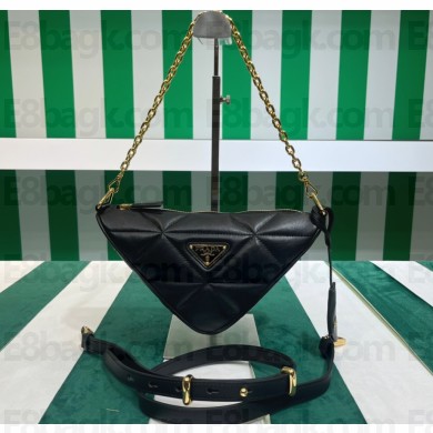 Prada Triangle Spectrum leather shoulder bag 1BC190 Black 2023