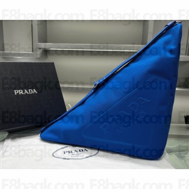 Prada Large Canvas Triangle bag 2VY007 Blue 2023