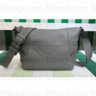 Prada Leather bag with shoulder strap 2VH165 Gray 2023