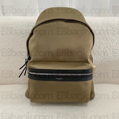Saint Laurent city backpack Bag in canvas, nylon and leather 534967 army green(original quality)