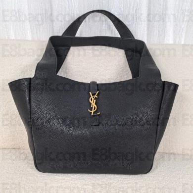 saint laurent le 5 à 7 bea bag in grained leather black 2024(original quality)