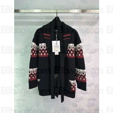 chanel Cashmere Black, Burgundy, Light Pink & White jacket P77879 2024 