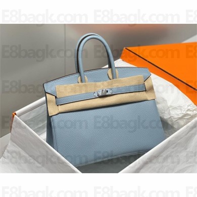 Hermes Birkin 35 Bag blue lin In togo Leather With silver hardware 2025