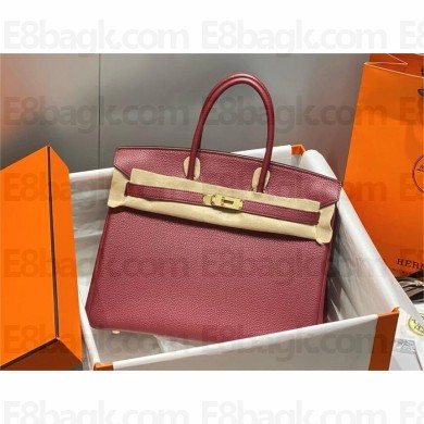 Hermes Birkin 35 Bag BURGUNDY In togo Leather With gold hardware 2025