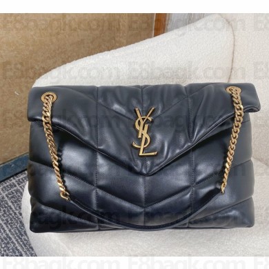 Saint Laurent  PUFFER Medium sheepskin leather handbag black (original quality) 2024