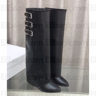 Givenchy Bottes Shark Lock Buckles en cuir noir 1105-2024