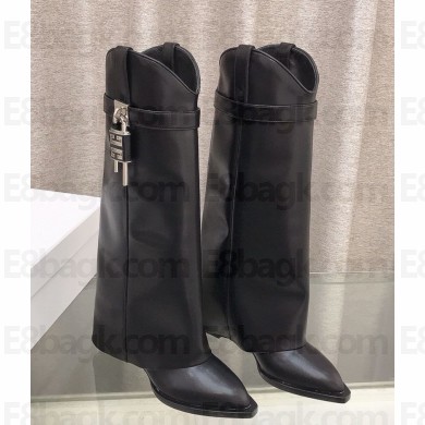 Givenchy Bottes Shark Lock en cuir noir  heel 6cm 1105-2024