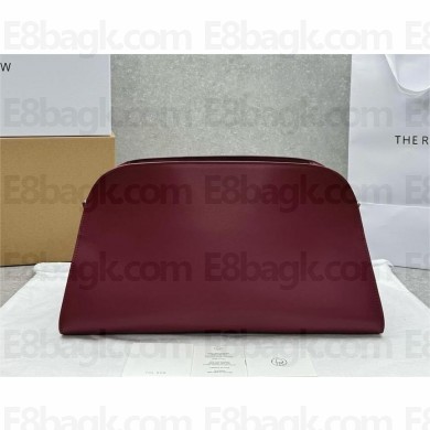 THE ROW Margaux E/W Clutch Bag in box leather BURGUNDY 2025