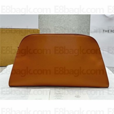 THE ROW Margaux E/W Clutch Bag in box leather BROWN 2025