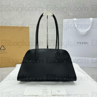 THE ROW E/W Margaux 12 shoulder Bag in grained leather black 2025