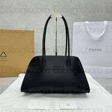 THE ROW E/W Margaux 12 shoulder Bag in box leather black 2025