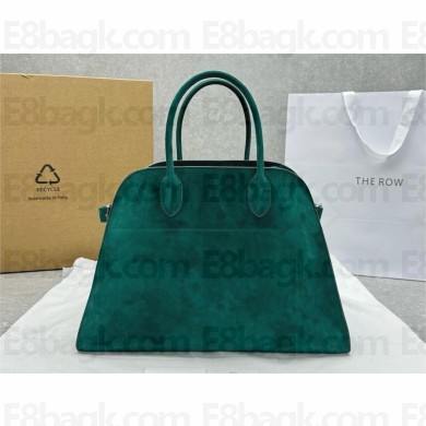 THE ROW MARGAUX 15 BAG IN suede LEATHER green 2025