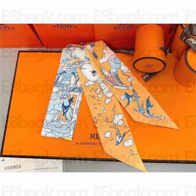 Hermes Twilly Silk Scarf 5x86cm 250304 13 2025