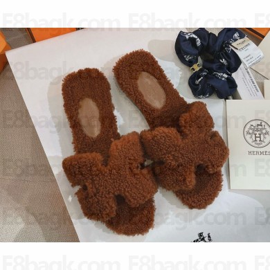 Hermes Oran Sandal  Woolskin brown 2024