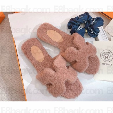 Hermes Oran Sandal  Woolskin nude pink 2024
