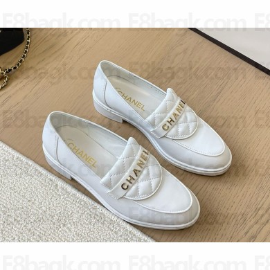Chanel  Lambskin loafers white 1218-2025