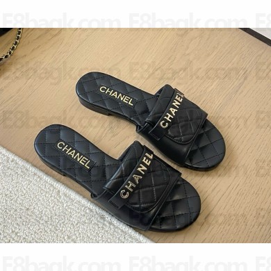 Chanel  Lambskin mules black 1218-2025