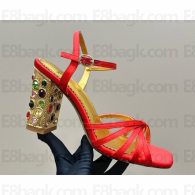 Valentino Garavani Preshoes 100 embellished satin sandals red 2024