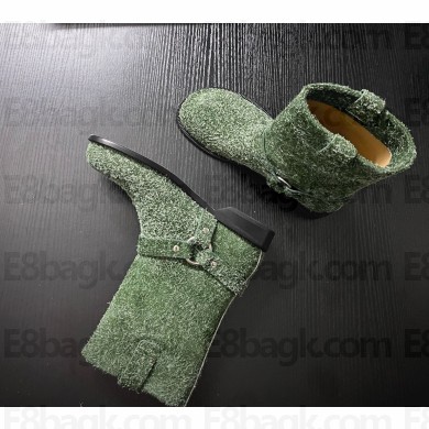 Loewe Campo Biker boot in brushed suede green 2024