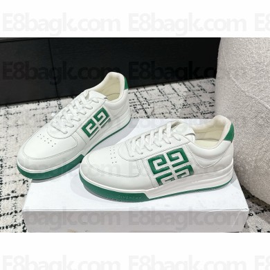Givenchy men's G4 Logo calfskin Sneaker White/Green 2024