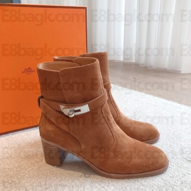 Hermes Frenchie 50 ankle boot in suede calfskin tan 2023