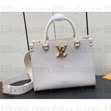 Louis Vuitton Grained calf leather Lock & Go Bag M23637 White 2023