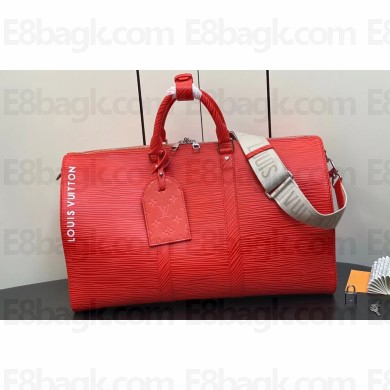 Louis Vuitton Epi XL grained leather Keepall Bandoulière 50 Bag M23721 Red 2023