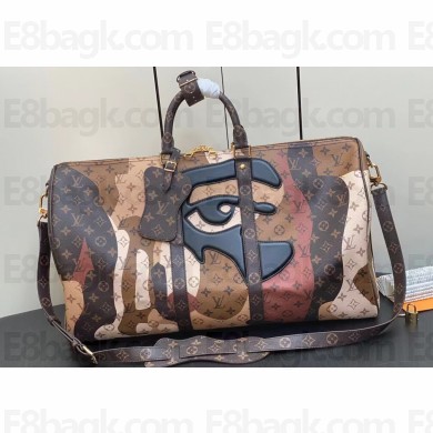 Louis Vuitton Monogram Canvas Keepall Bandoulière 55 Bag M46777 Brown 2023