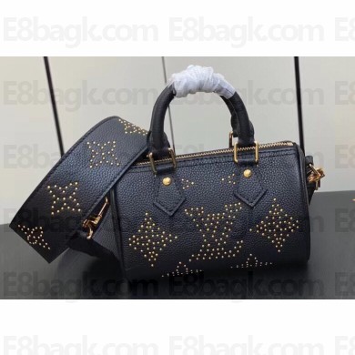 Louis Vuitton Monogram Empreinte Nano Speedy Bag M46745 Studs Black 2023