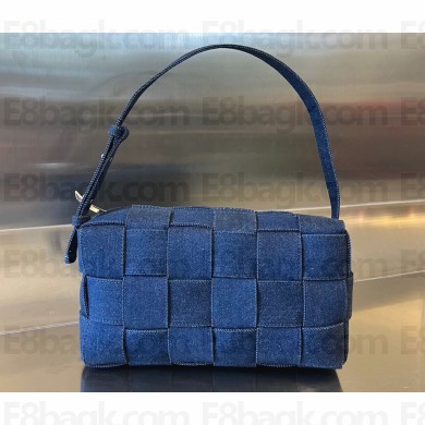 Bottega Veneta denim Intreccio Brick Cassette shoulder Bag 709628