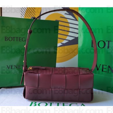 Bottega Veneta Intreccio leather Small Brick Cassette shoulder bag 729166 Burgundy