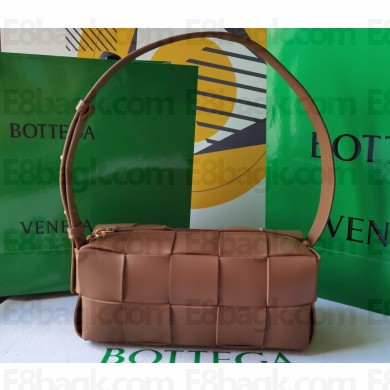 Bottega Veneta Intreccio leather Small Brick Cassette shoulder bag 729166 Brown