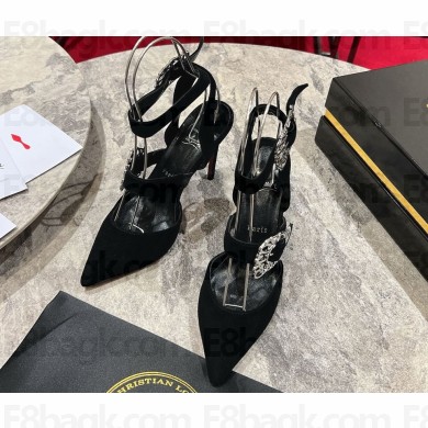 Christian Louboutin Giddylina 100 suede calfskin Slingbacks black 2024