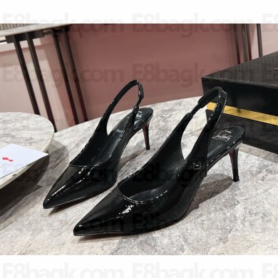 Christian Louboutin heel 6.5cm patent leather slingback Pumps black 2024