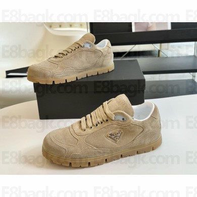 Prada TRAIL Faded suede sneakers 1E709N ecru 2024