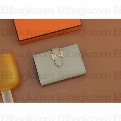 Hermes bearn mini wallet in epsom leather trench with gold hardware handmade(original quality)