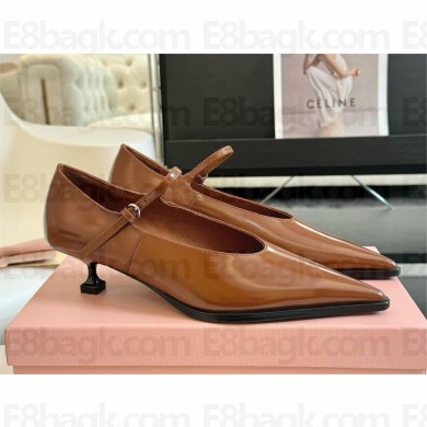 Miu Miu Brushed leather pumps 5I317E maroon 2024