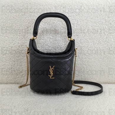 saint laurent gaby bucket bag in lambskin black(original quality)
