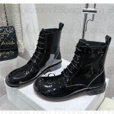 LOEWE patent Leather ankle boots in black  1118-2024